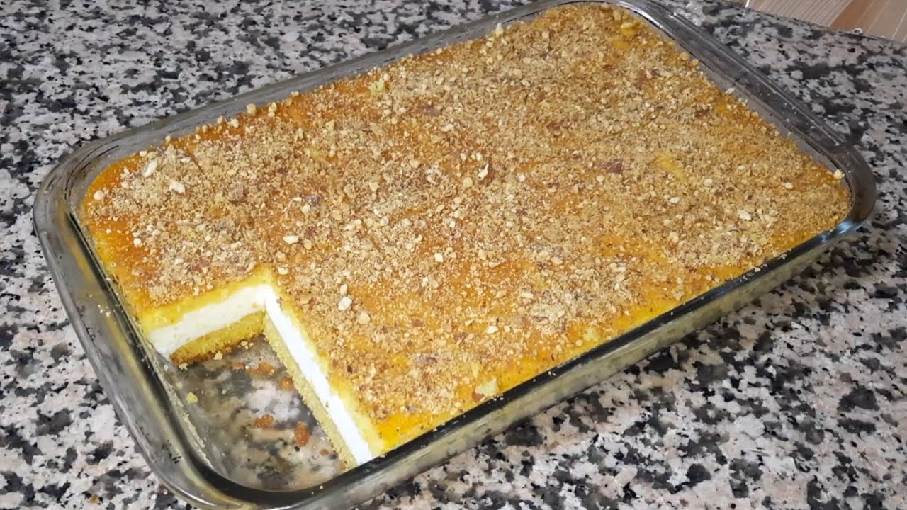 بسبوسة بالكريمة هشيشة وناجحة من أول تجربة🔝وغير بيضة واحدة ومقادير بسيطة من اليوم مغادي تستغني عليها🥰