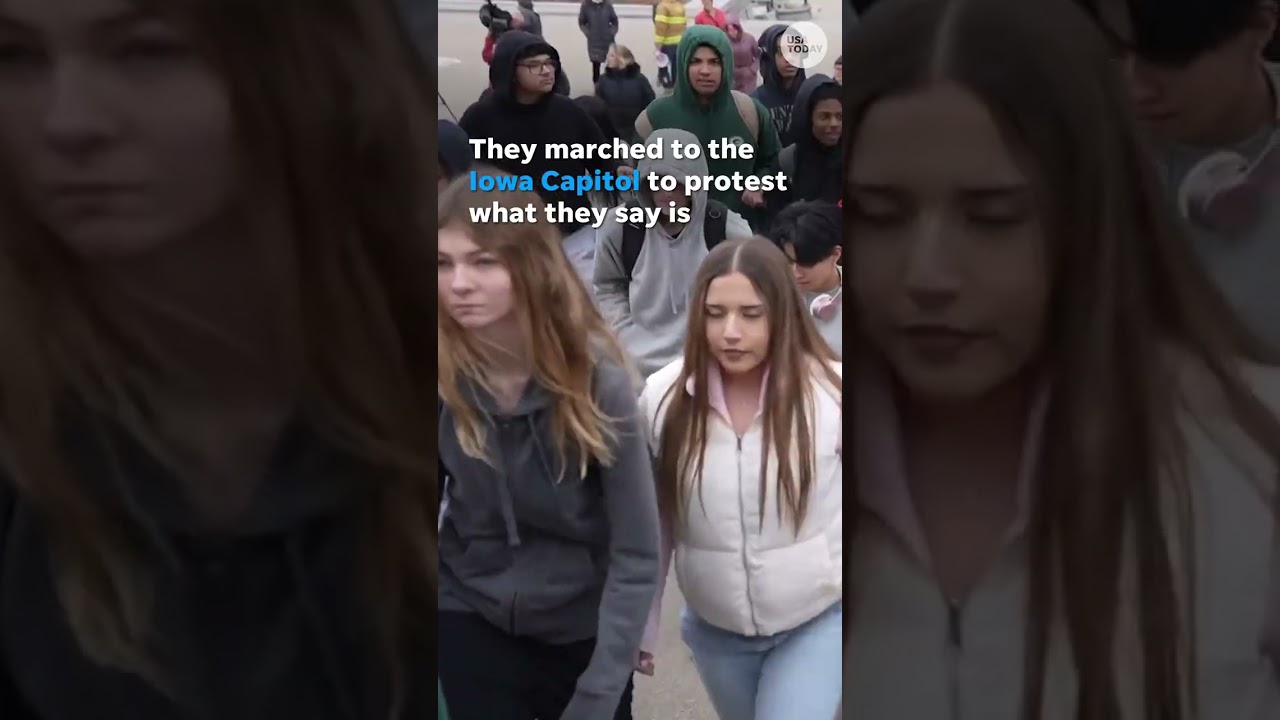 Iowa students walk out after deadly school shooting, march to Capitol #Shorts