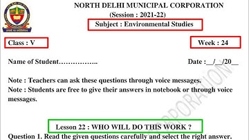 Class 5 EVS (15/12/21) Week 24 Who Will Do This Work? @KNOWLEDGEKINGDOMsolution environmental studies