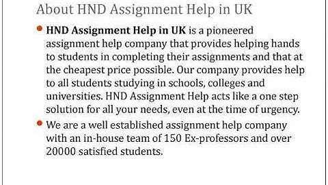HND Assignment Help in UK