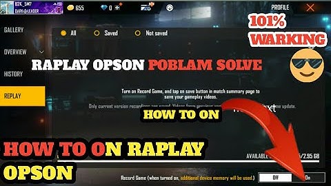 free fire insufficient storage problem solution in replay options. reply button insufficient problem