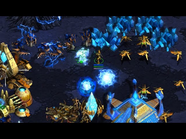 EPIC - Larva 🇰🇷 (Z) vs Mini 🇰🇷 (P) on Shakuras Plateau - StarCraft - Brood War REMASTERED class=