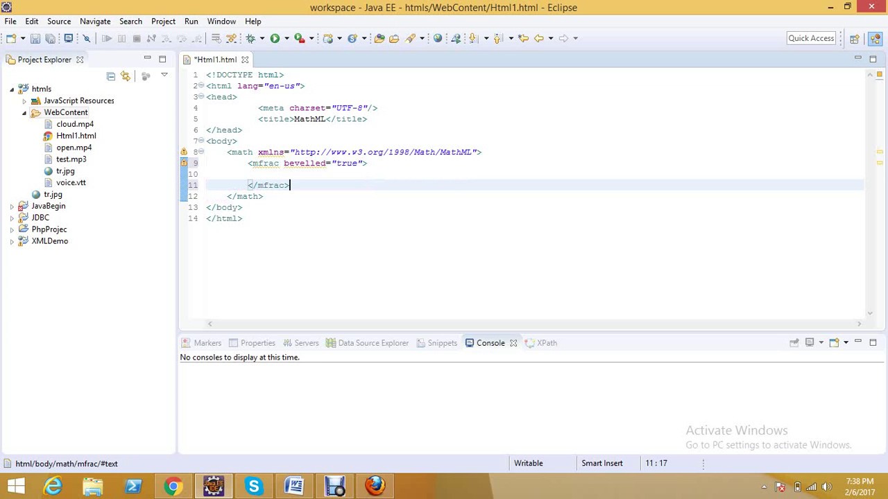MFRAC IN MATHML - YouTube