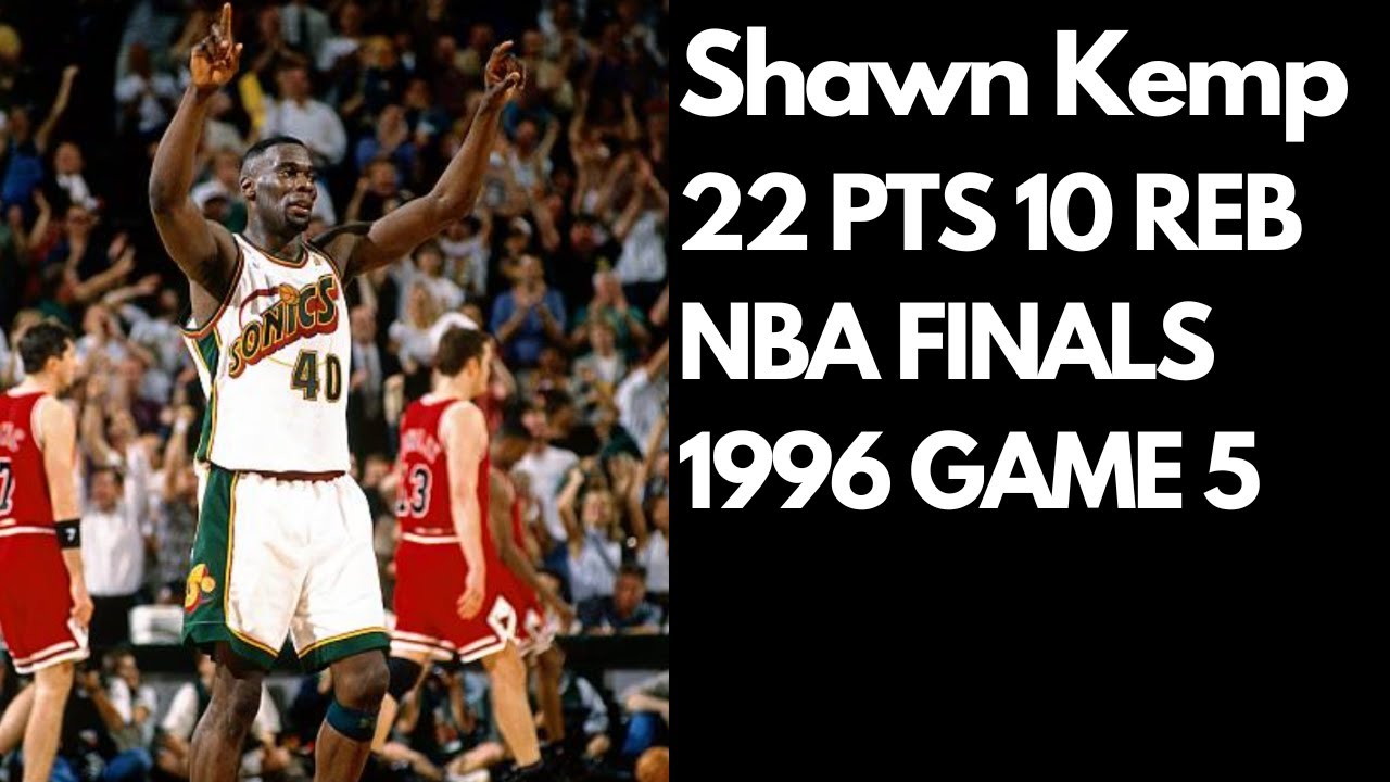 Shawn Kemp Highlights 22 Points 10 Reb NBA Finals 1996 Game 5 Chicago