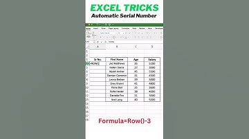 Automatic serial number in excel trick - #excel #automation #exceltips #exceltricks #spreadsheet