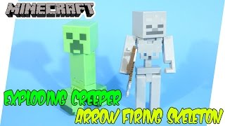 MINECRAFT: Exploding Creeper & Arrow Firing Skeleton UNBOXING - 4K