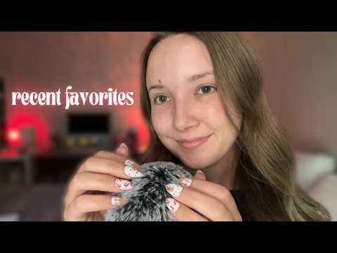 ASMR| Sharing my recent FAVORITE things! ✨soft whispers, fluffy mic scratches✨