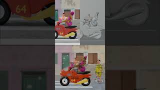 Motobike Behind the scenes #animation #funnyanimation #comedy #lucu #memes #shorts