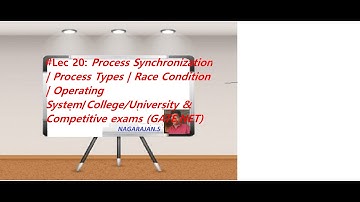 #Lec 20: Process Synchronization | Process Types | Race Condition | Operating System/(GATE,NET)