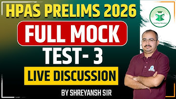HPAS Prelims 2026 | Full Mock | Test-3 | Live Discussion | Civilstap | By Shreyansh Sir