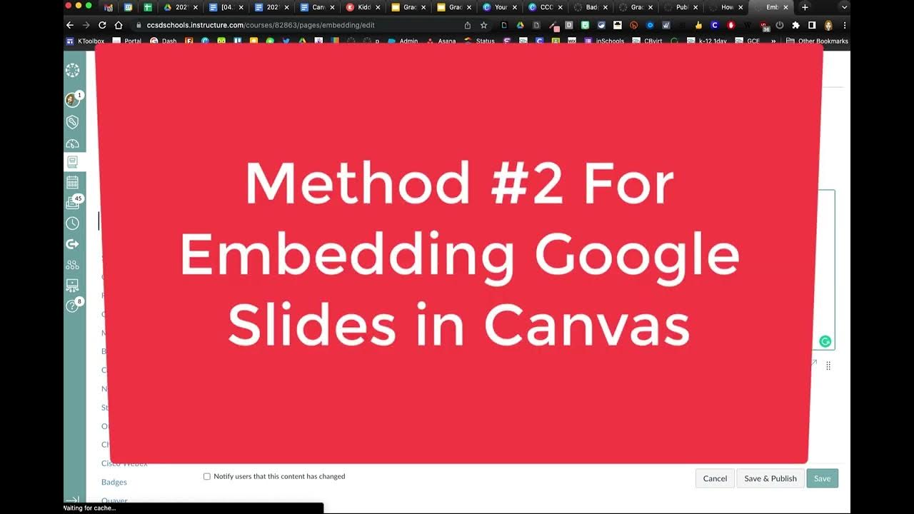 Embedding Google Files in Canvas YouTube