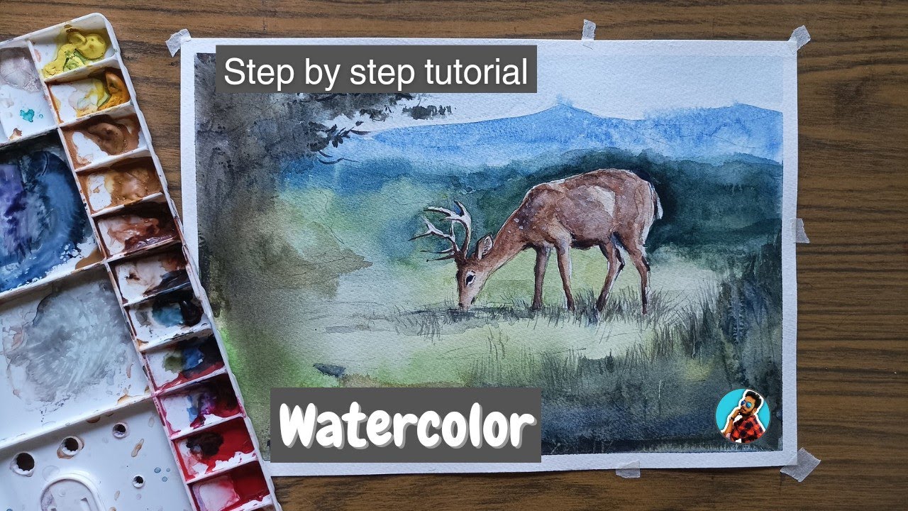 A beautiful deer watercolor painting || watercolor tutorial for ...