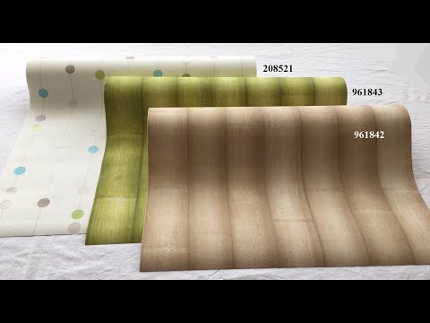 Світлі німецькі шпалери 208521, дрібні кружальця, салатові та блакитні горошини на білому, вінілові обоі на флізеліні, видео 5