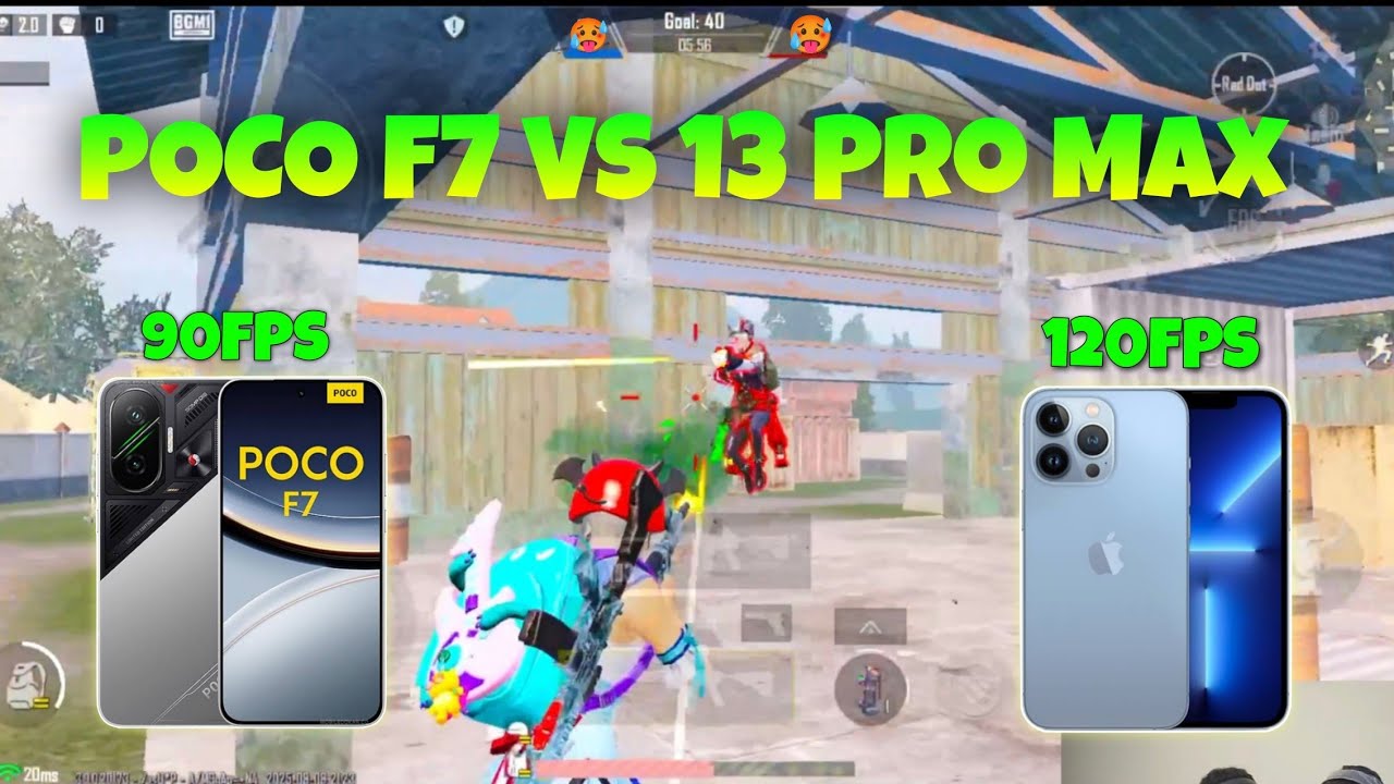 POCO F7 VS IPHONE 13 PRO MAX 1V1 BATTEL 90FPS VS 120FPS 