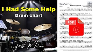 I Had Some Help (Post Malone) Drum sheet music | Drum transcription | Digital download | Pdf