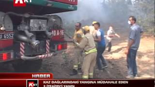 Kaz Dağlarındaki Yangına Müdahale Eden 3 İtfaiyeci Yandı