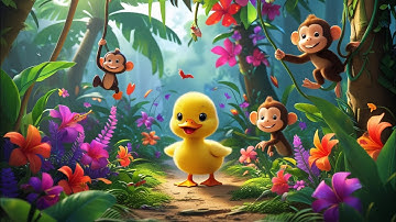 Cutest Jungle Adventure Ever! 🐥 Baby Duck & Monkey Friends Spread Joy in the Forest!