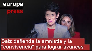 Elma Saiz defiende la Ley de Amnistía: "Todos los avances no tendrían sentido sin convivencia"