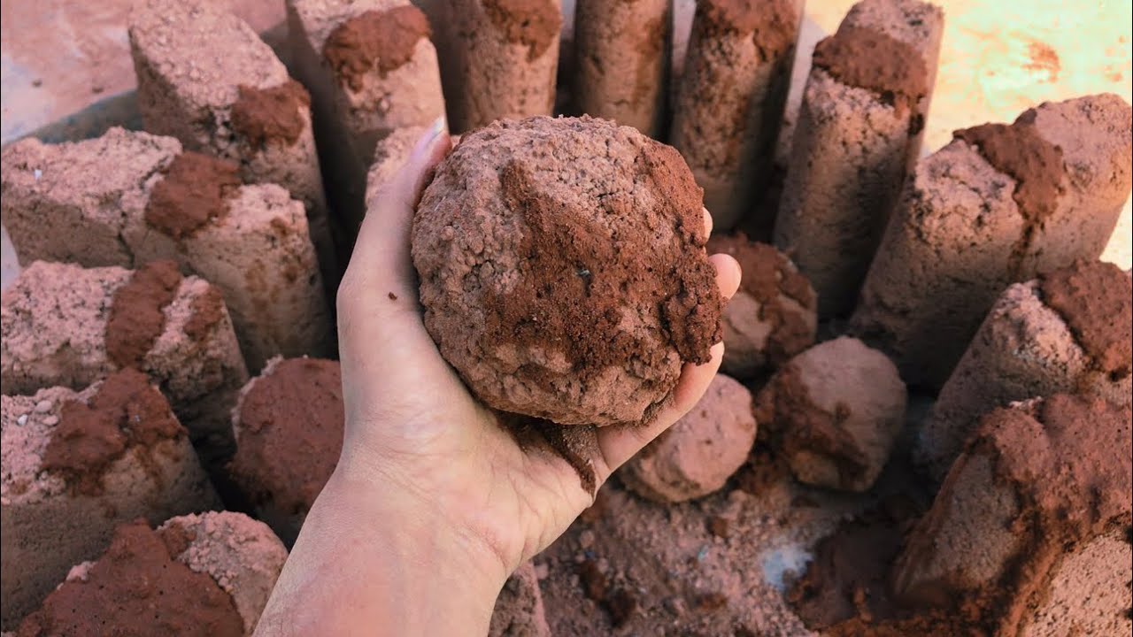 Super fantastic video of stony red dirt dry floor crumbling with paste pouring 🔥4@Dua fatima 🥰
