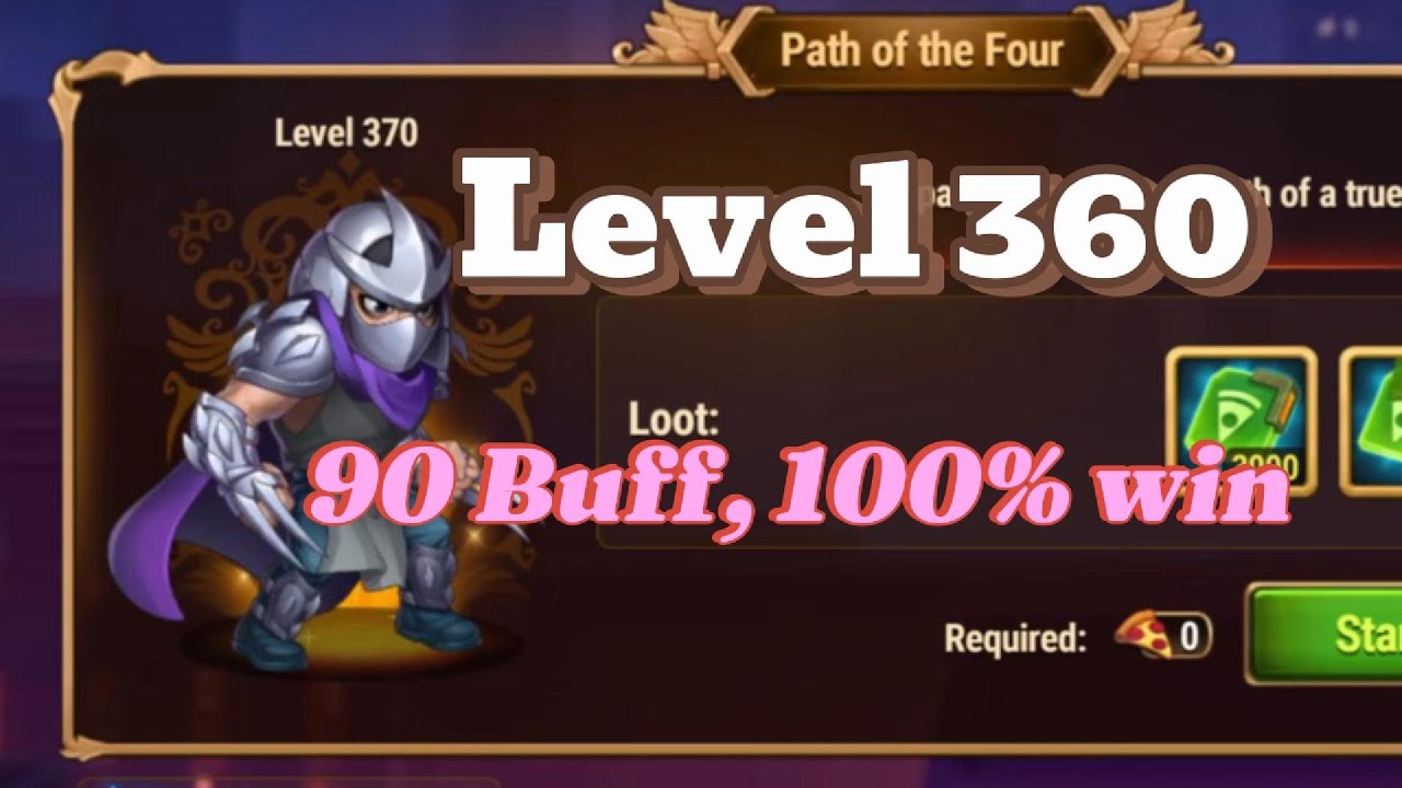 Level 360 - 90 Buff Path of Four Hero Wars Dominion Era - YouTube