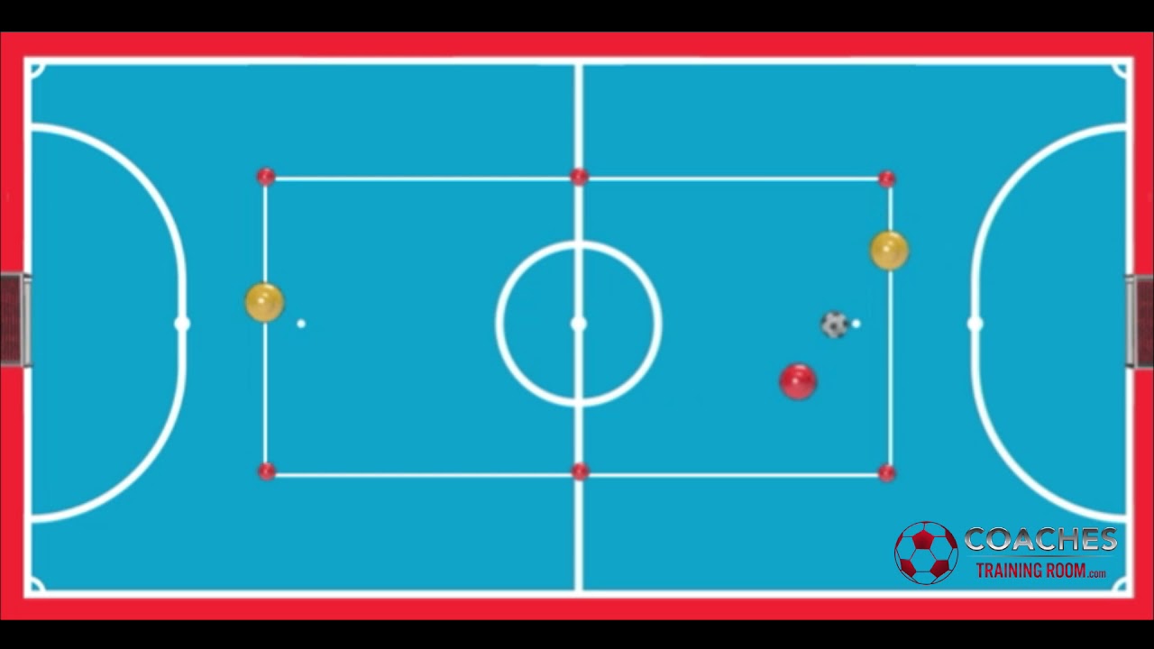 Futsal Drills Short and Long Pass and Support Lines Coaches Training