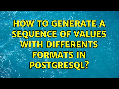 How to generate a sequence of values with differents formats in PostgreSQL?