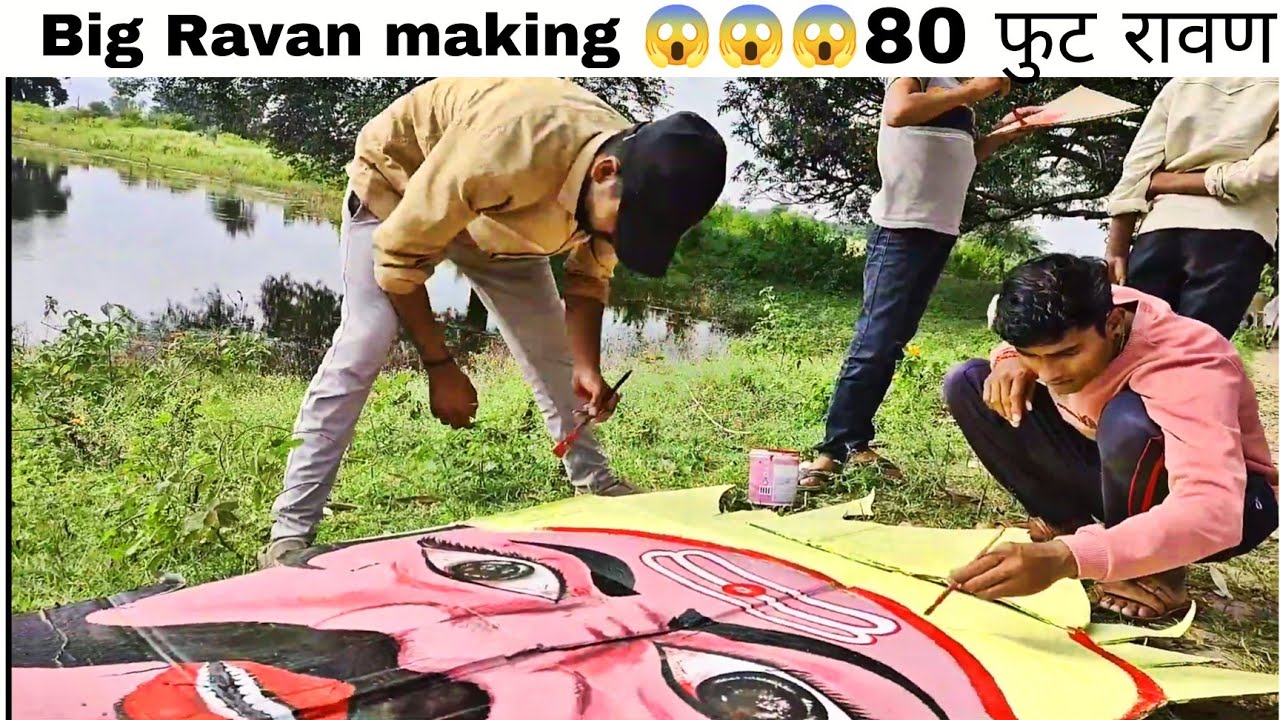 Big Ravan making 80 feet| दशहरा funny VLOG | Durga visarjan - YouTube