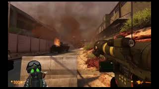Security Guard who survived AR Grenade blast (Black Mesa Clip)