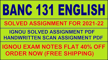 BANC 131 in English Solved Assignment 2021-22 PDF @20rs / IGNOU EXAM NOTES, Guides 40% Flat.
