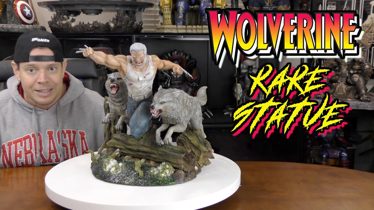 RARE WOLVERINE STATUE: Logan Running with Wolves Review!