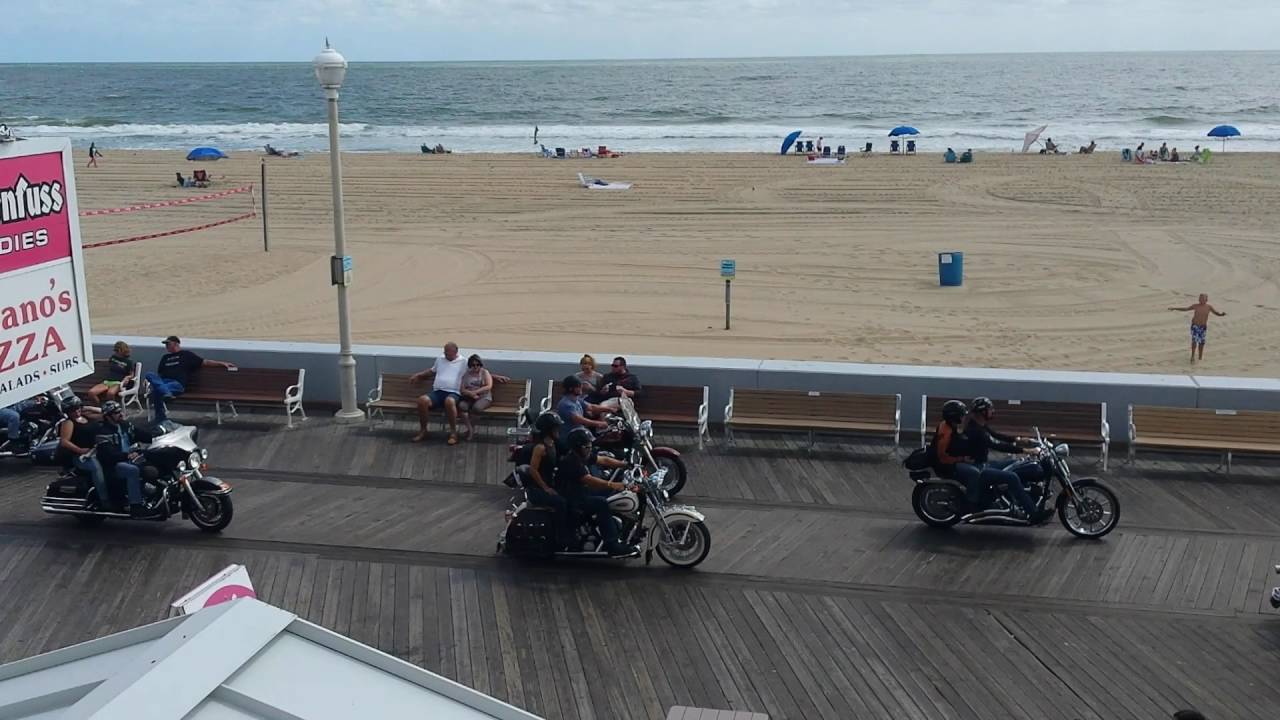 Ocean City Maryland Bike Week Motorcycle Parade on the Boardwalk OCMD