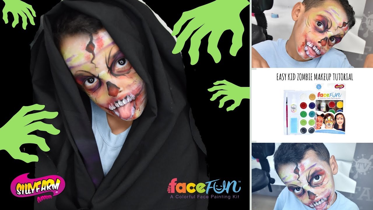 Fast And Easy Kid Friendly Zombie Face Paint Idea YouTube