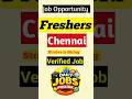 Jobs for Freshers Chennai #jobs #chennai #freshers #dailyjobs