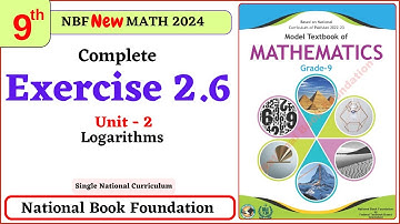 Class 9 Maths Chapter 2 Exercise 2.6 New Book| National Book Foundation Class 9 Maths | MathPhysics