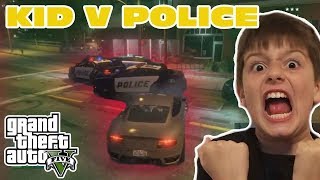 Kid Temper Tantrum vs Police in GTA 5- Leland finally gets to play GTA 5!