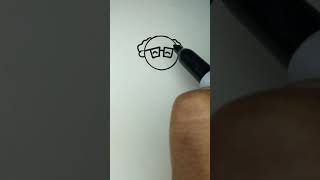 Easy grandpa drawing from a circle #shorts # kids drawing