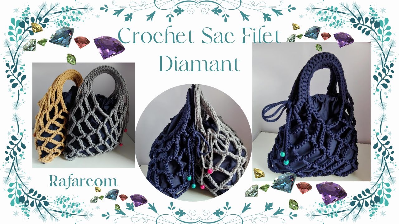 Crochet Sac Filet diamant1