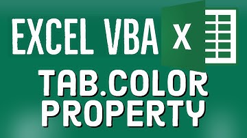 Excel VBA Tutorial for Beginners 28 - Tab Color Property of Sheets in MS Excel