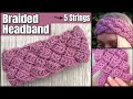 Crochet Headband | Crochet Braided Headband Tutorial | Diademas, Stirnband, Bandeau