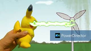 Pikachu Activates the Wind Turbine Animation