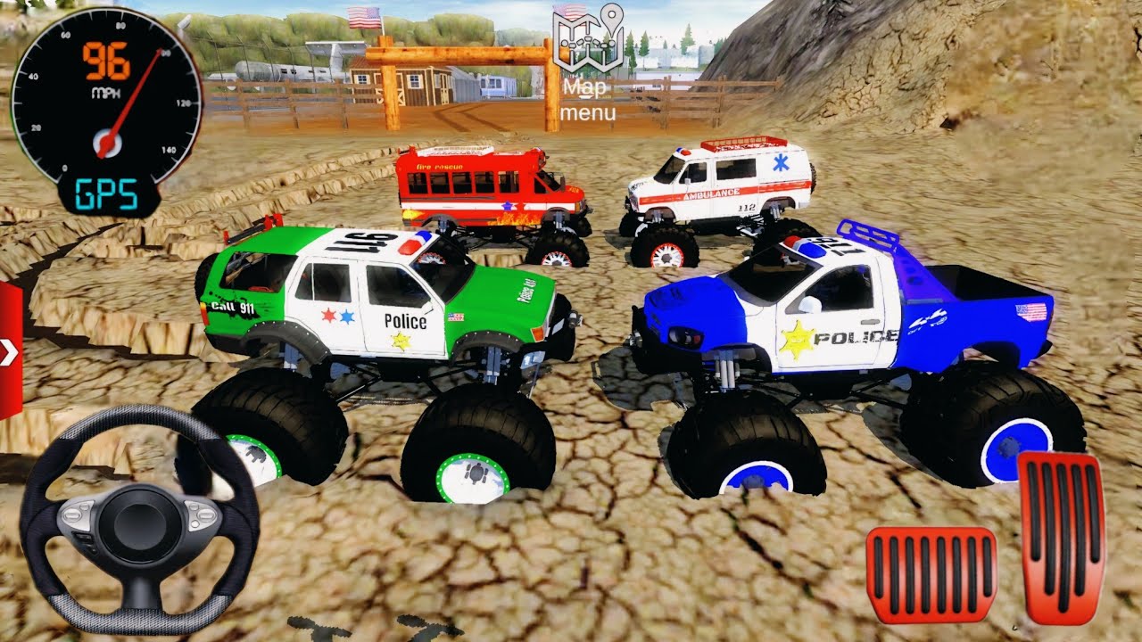 Juegos de Carros - Monster Trucks Extreme Stunt Park Racing - Android Ios Gameplay 