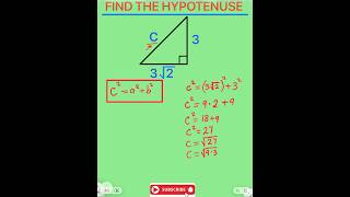FIND THE HYPOTENUSE #maths #education #foryou #youtubeshorts #shorts #shortvideo #viral