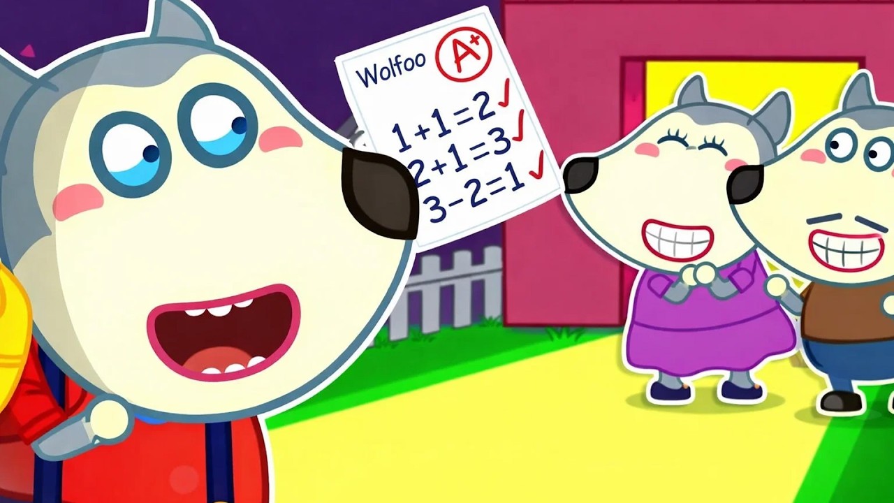 Wolfoo obtiene su primera A+💯¡Esfuérzate más para estudiar mejor! | Wolfoo 2D en español