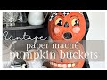 How to make Vintage Paper Mache Pumpkin Buckets for Halloween 🎃 