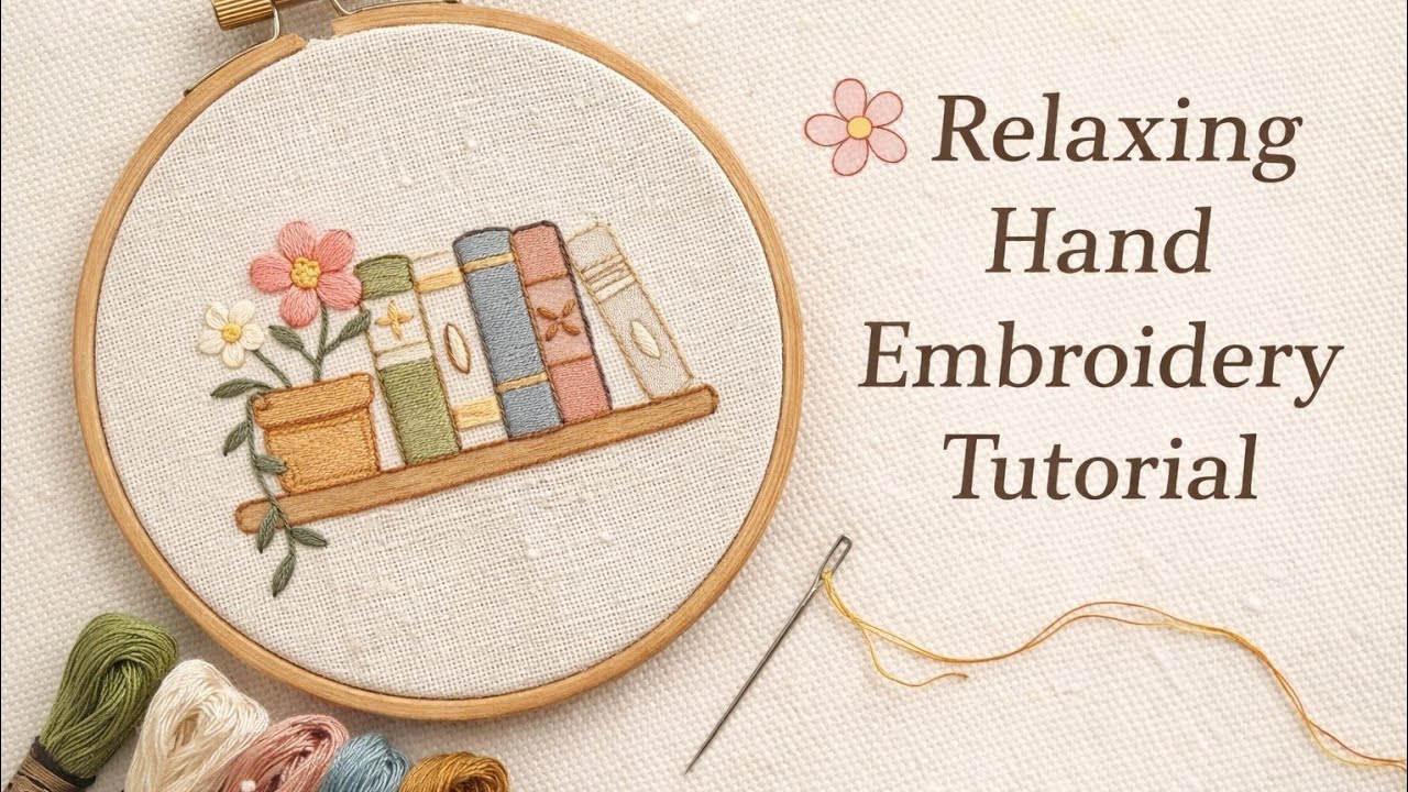 Hand Embroidery Tutorial | Mini Books & Flower Pot Embroidery for Beginners#گلدوزی #گلدوزی_دستی 