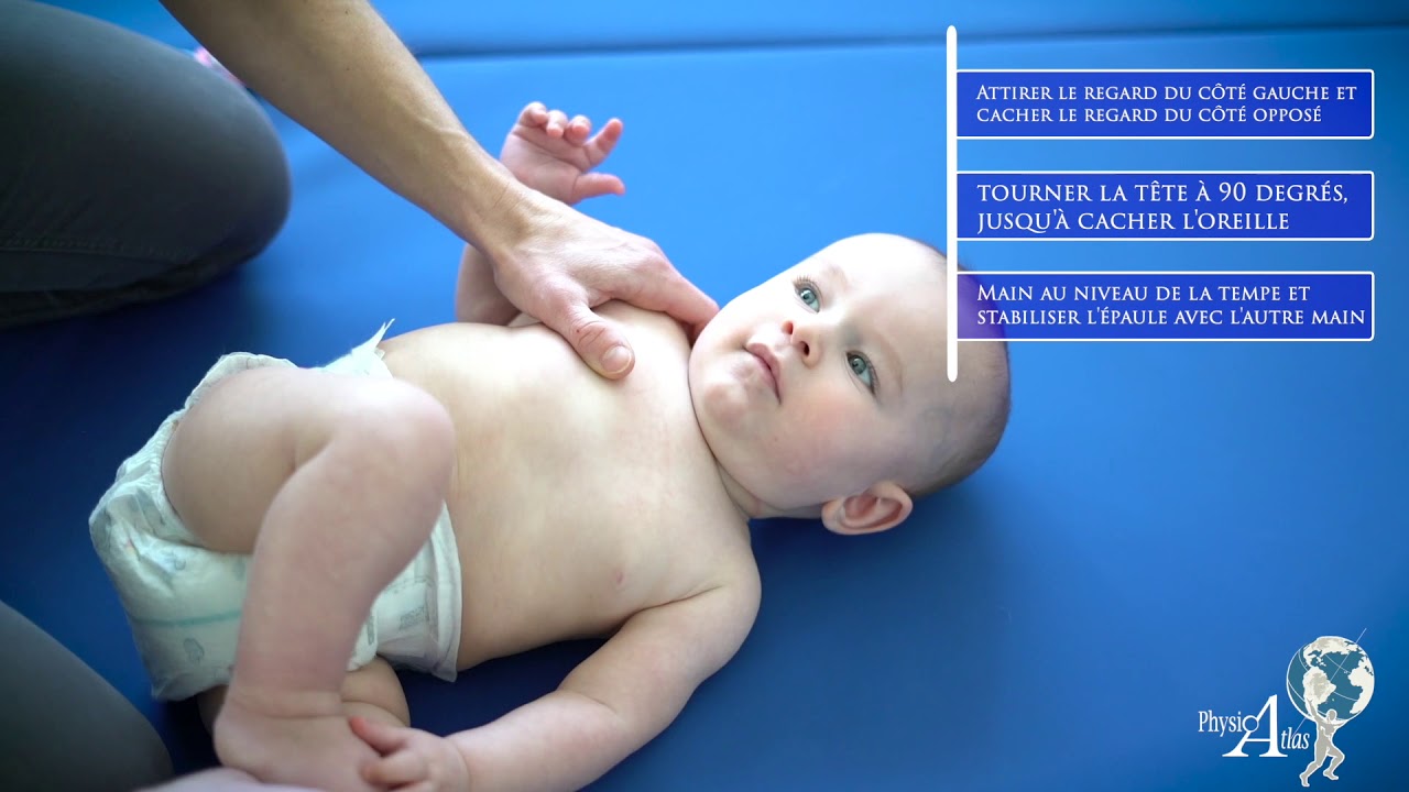 Exercice de réadaptation : Pédiatrie (Étirement/rotation cervicale gauche)