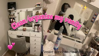 Clean and organize my vanity with me  #declutter #cleaning #organizing #declutter #makeup