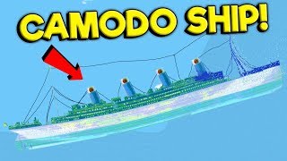 Sinking The Camodo Titanic with a Tsunami!  Floating Sandbox Gameplay