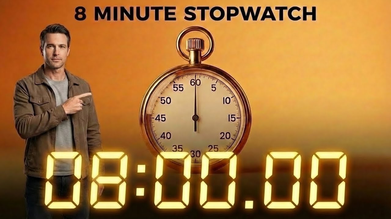 8 Minute Stopwatch (0 to 480s) - No Music | Silent with End Alarm - YouTube