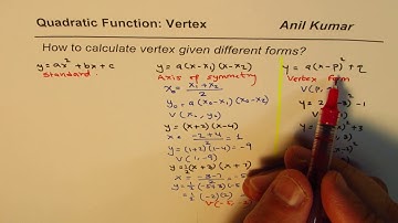 How to Find Vertex from Quadratic Equations Factored Standard Vertex Forms - EDEXCEL - GCSE - SAT